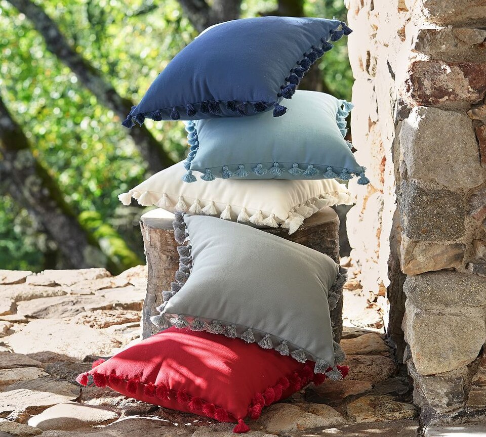 Tassel Trim Indoor/Outdoor Pillows